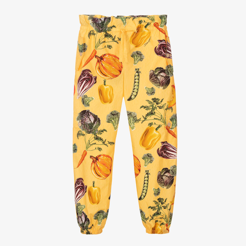 Dolce & Gabbana Teen Girls Yellow Farmer Girl Cargo Trousers