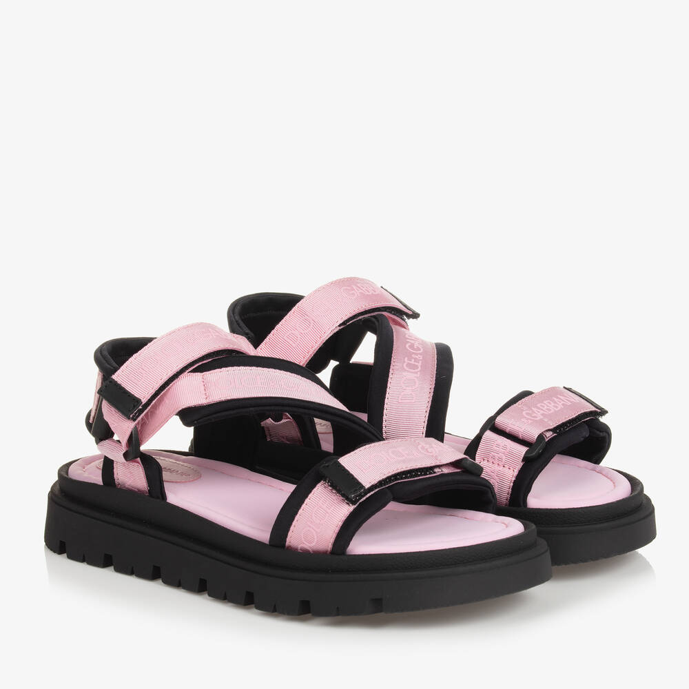 Dolce & Gabbana - Teen Pink Viscose & Cotton Sandals | Childrensalon