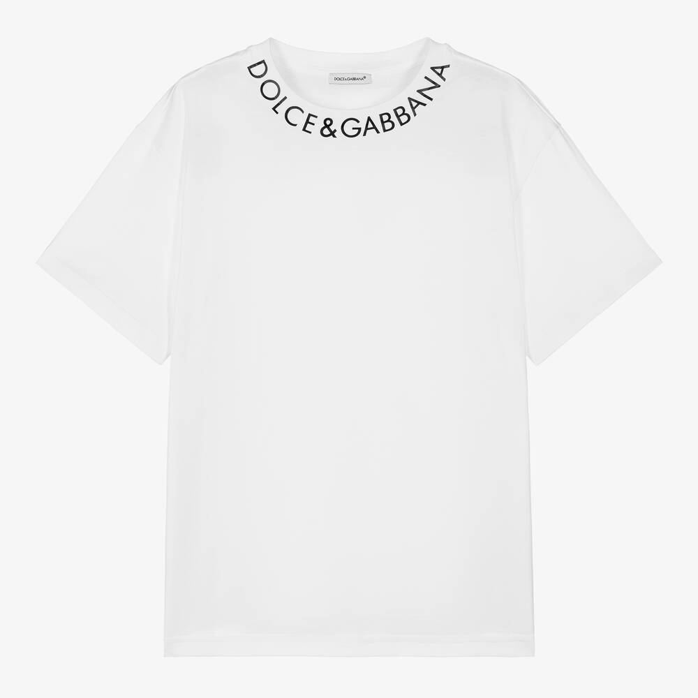 Dolce & Gabbana - T-shirt blanc en jersey de coton ado | Childrensalon