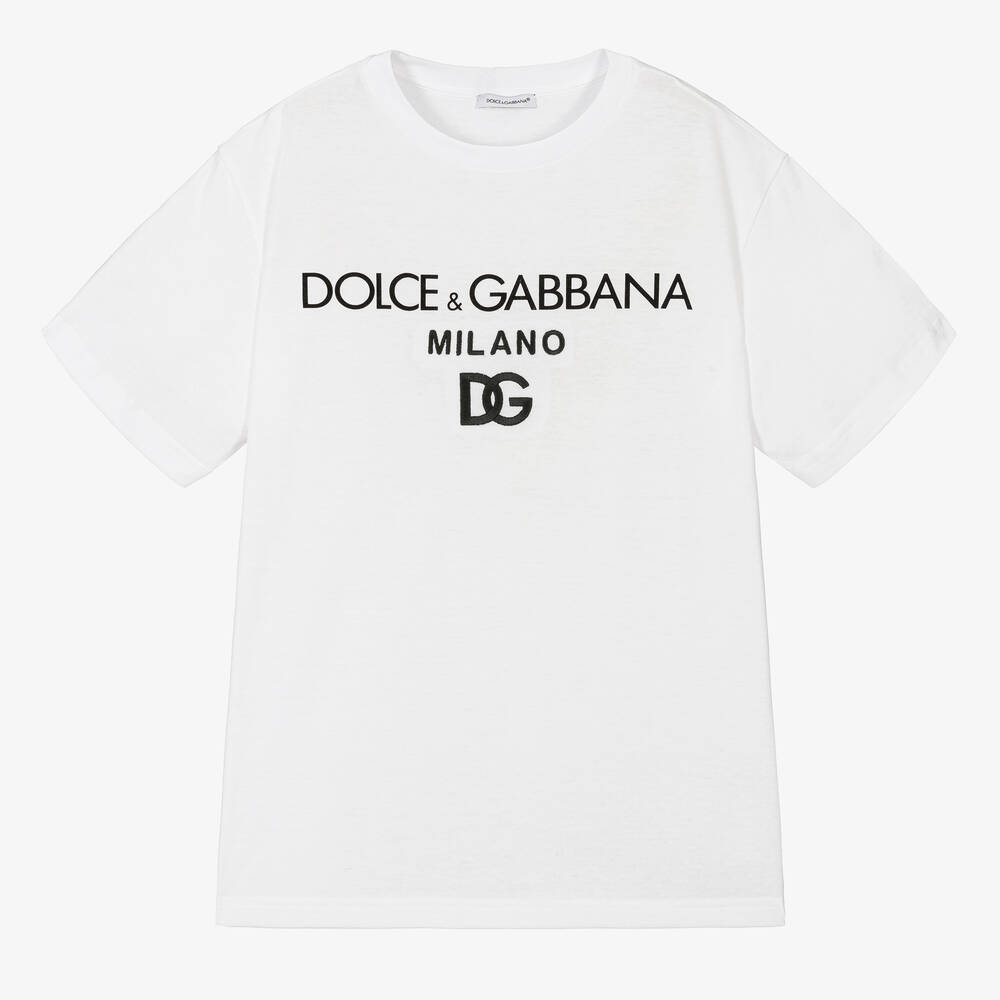 Dolce & Gabbana - تيشيرت تينز قطن لون أبيض | Childrensalon