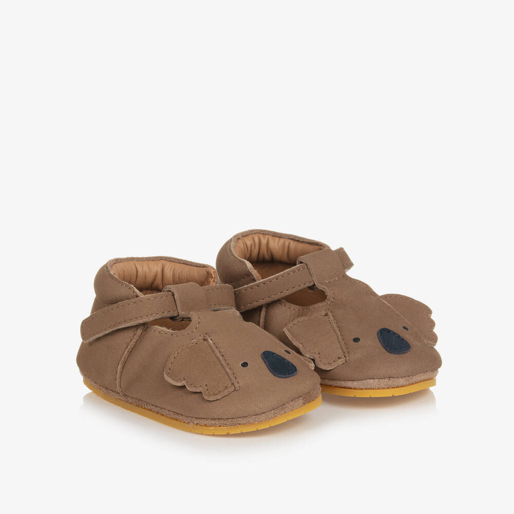 Donsje - حذاء جلد شامواه لون بني لمرحلة قبل المشي | Childrensalon