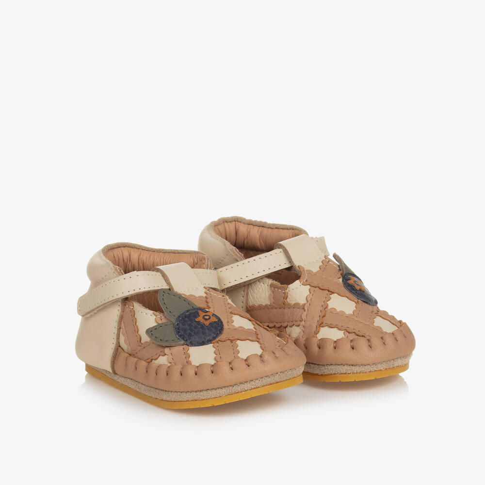 Donsje - Baby Girls Beige Leather Pre-Walker Shoes | Childrensalon