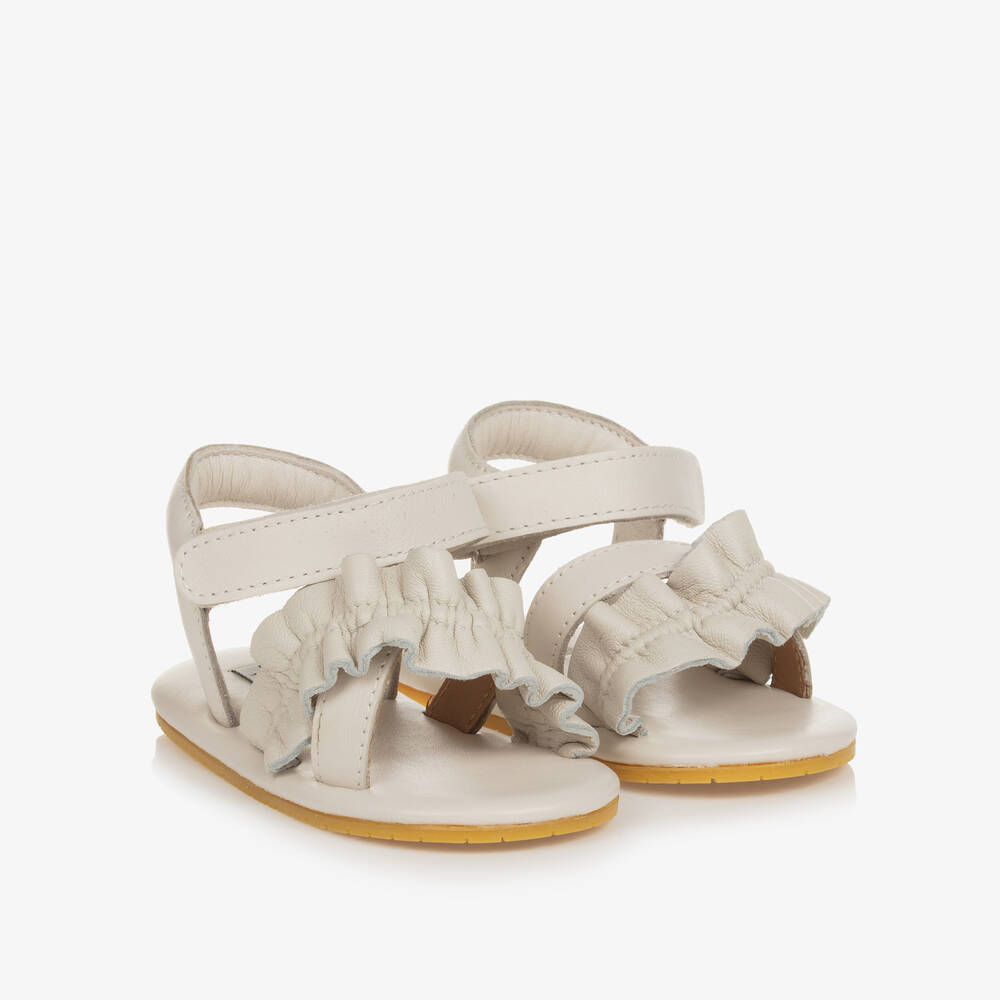 Donsje - Baby Girls Ivory Leather Pre-Walker Sandals | Childrensalon