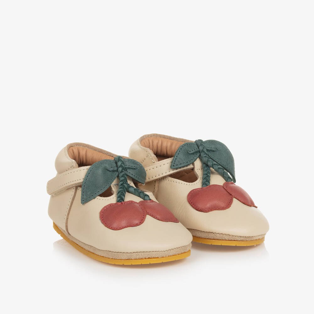 Donsje - Baby Girls Ivory Leather Pre-Walker Shoes | Childrensalon