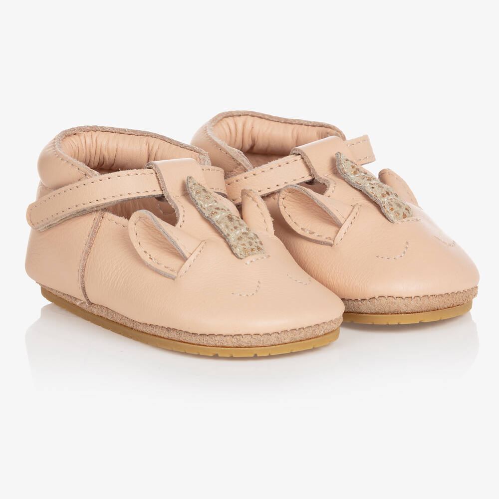 Donsje - Chaussures cuir rose licorne bébé | Childrensalon