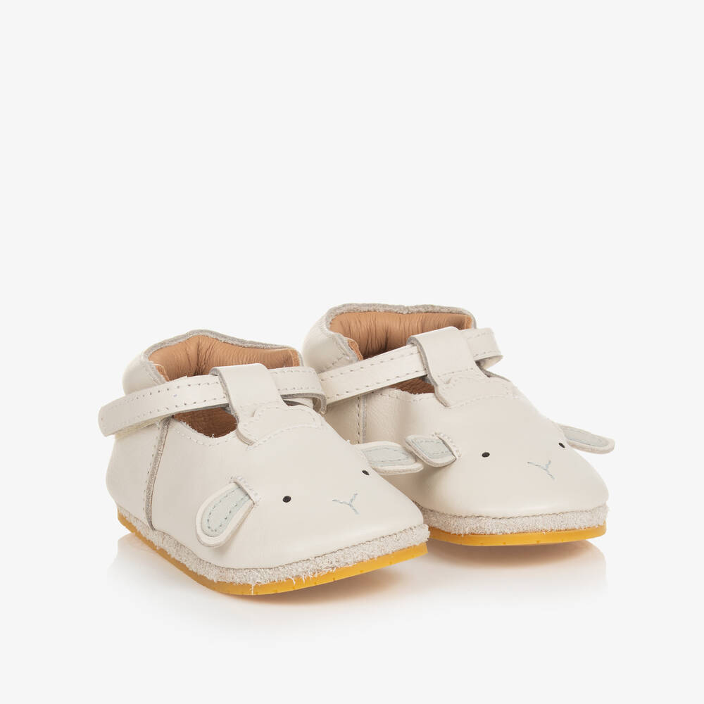 Donsje - Baby Ivory Leather Pre-Walker Shoes | Childrensalon