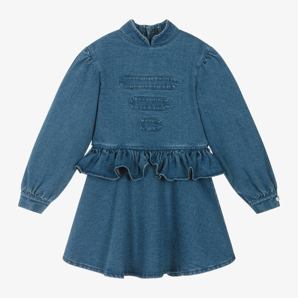 Donsje - Girls Blue Denim Dress | Childrensalon