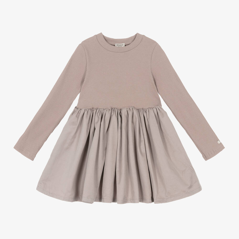 Donsje - Girls Lilac Cotton Dress | Childrensalon