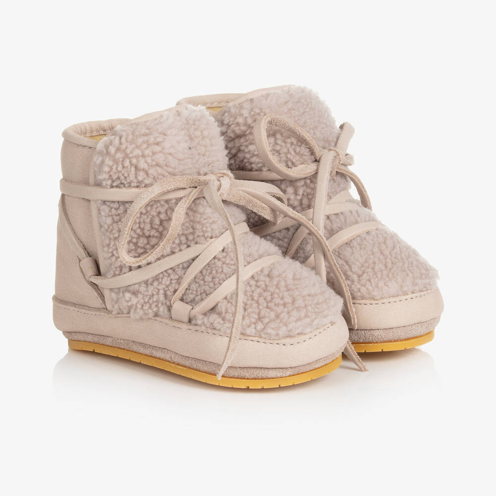 Donsje - Grey Sherpa Fleece Pre-Walkers | Childrensalon