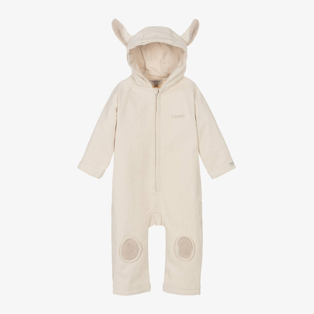 Donsje - Ivory Cotton Twill Pramsuit | Childrensalon