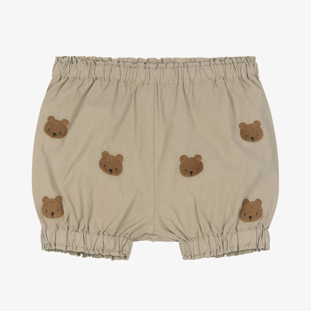 Donsje - Sage Green Teddy Bear Shorts | Childrensalon