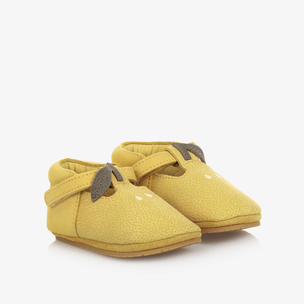 Donsje - Yellow Lemon Leather Baby Shoes | Childrensalon