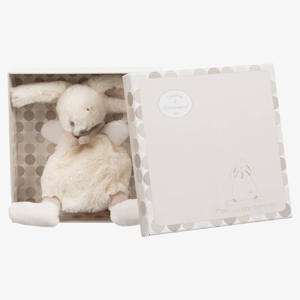 Doudou et Compagnie - دودو أرنب فرو إصطناعي لون عاجي للمواليد (26سم) | Childrensalon