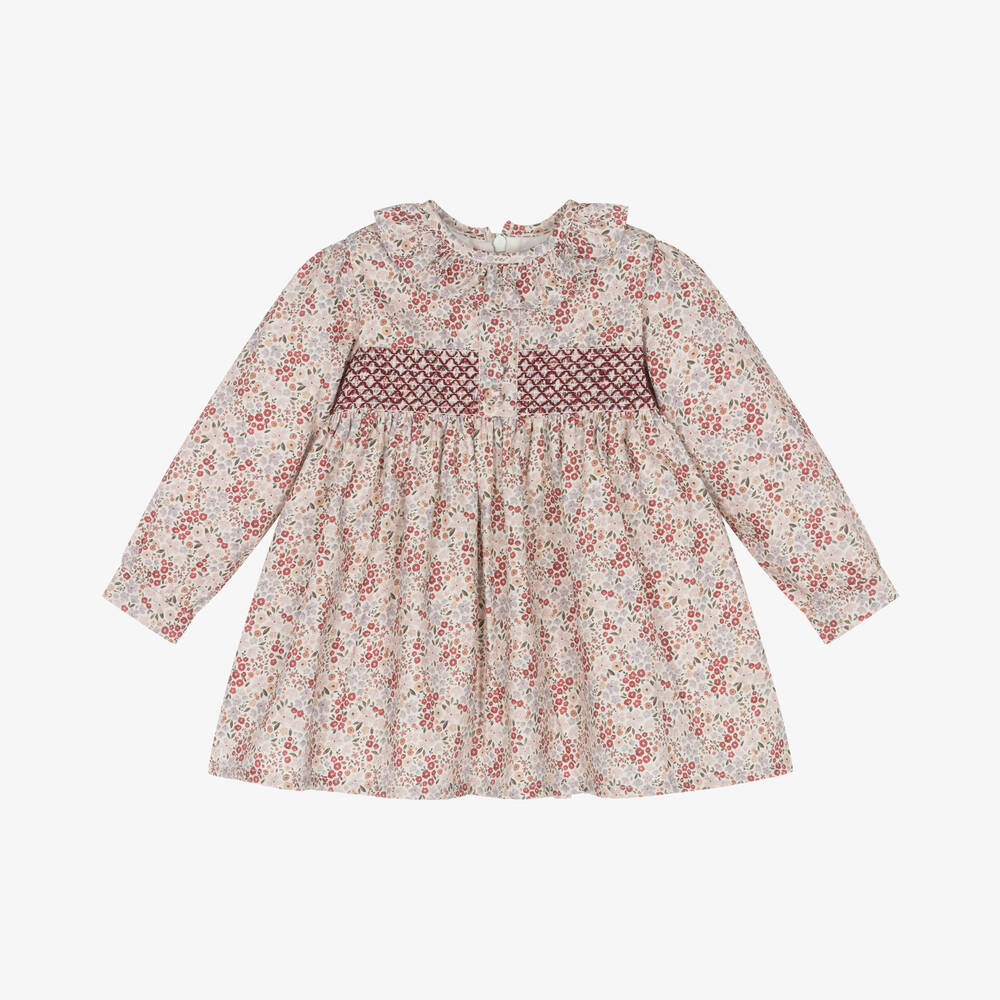 Dr. Kid - Baby Girls Pink Floral Cotton Dress | Childrensalon