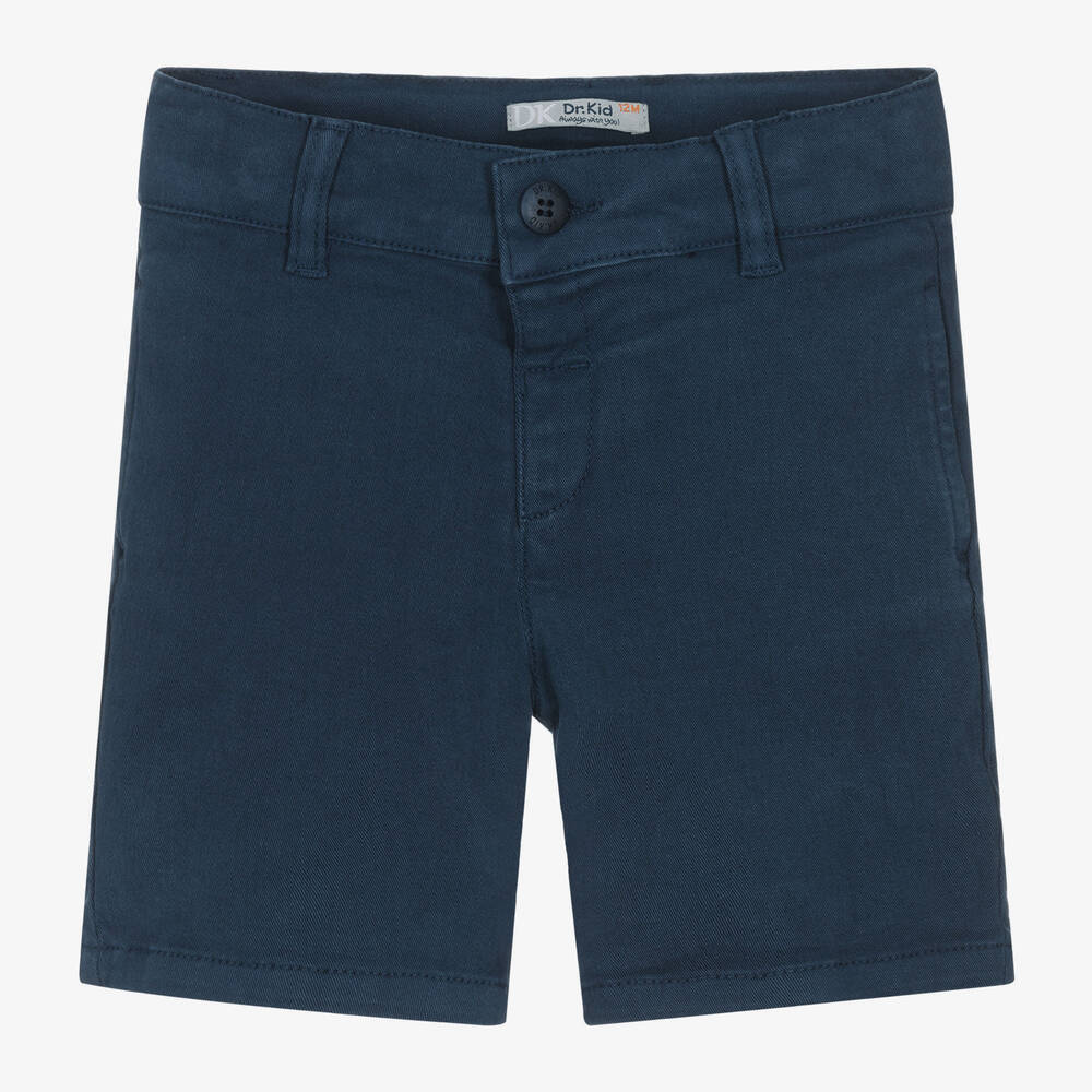 Shop Dr Kid Boys Navy Blue Cotton Chino Shorts