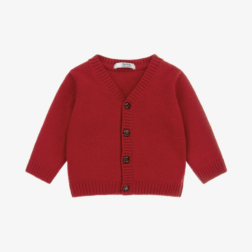 Dr. Kid - Boys Red Cotton & Wool Cardigan | Childrensalon