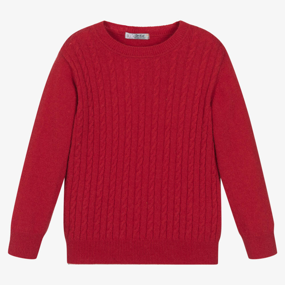 Dr Kid Kids' Boys Red Knitted Wool Sweater