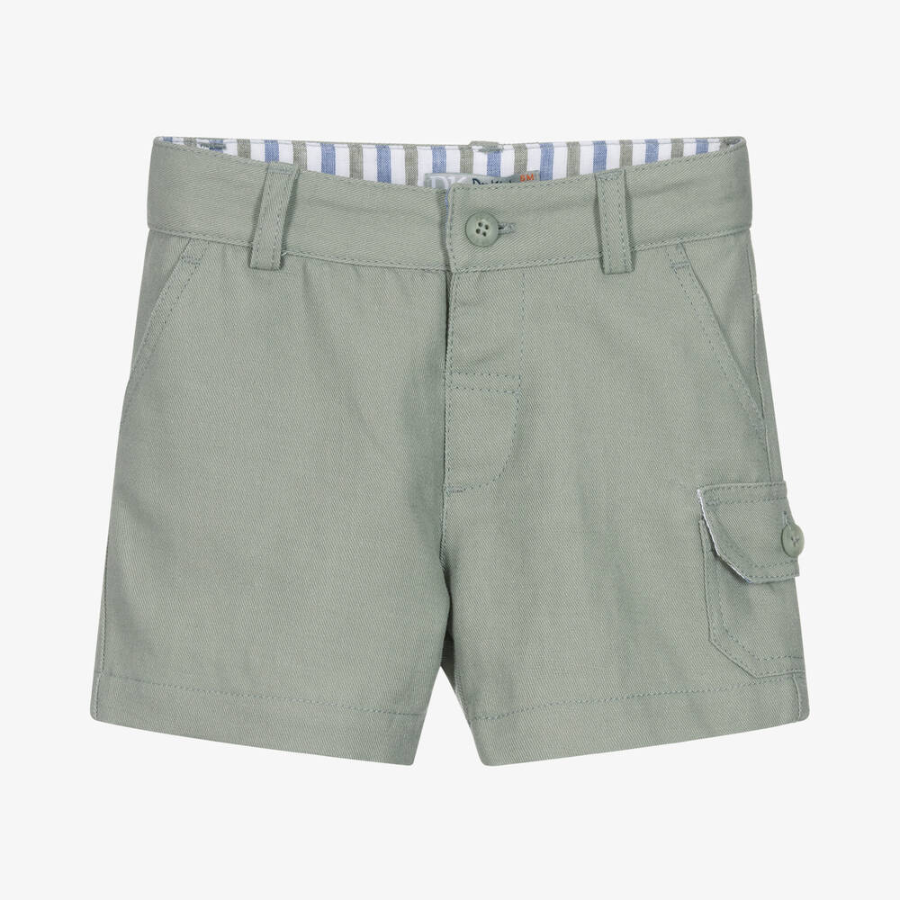Dr. Kid - Boys Sage Green Cotton & Linen Shorts | Childrensalon