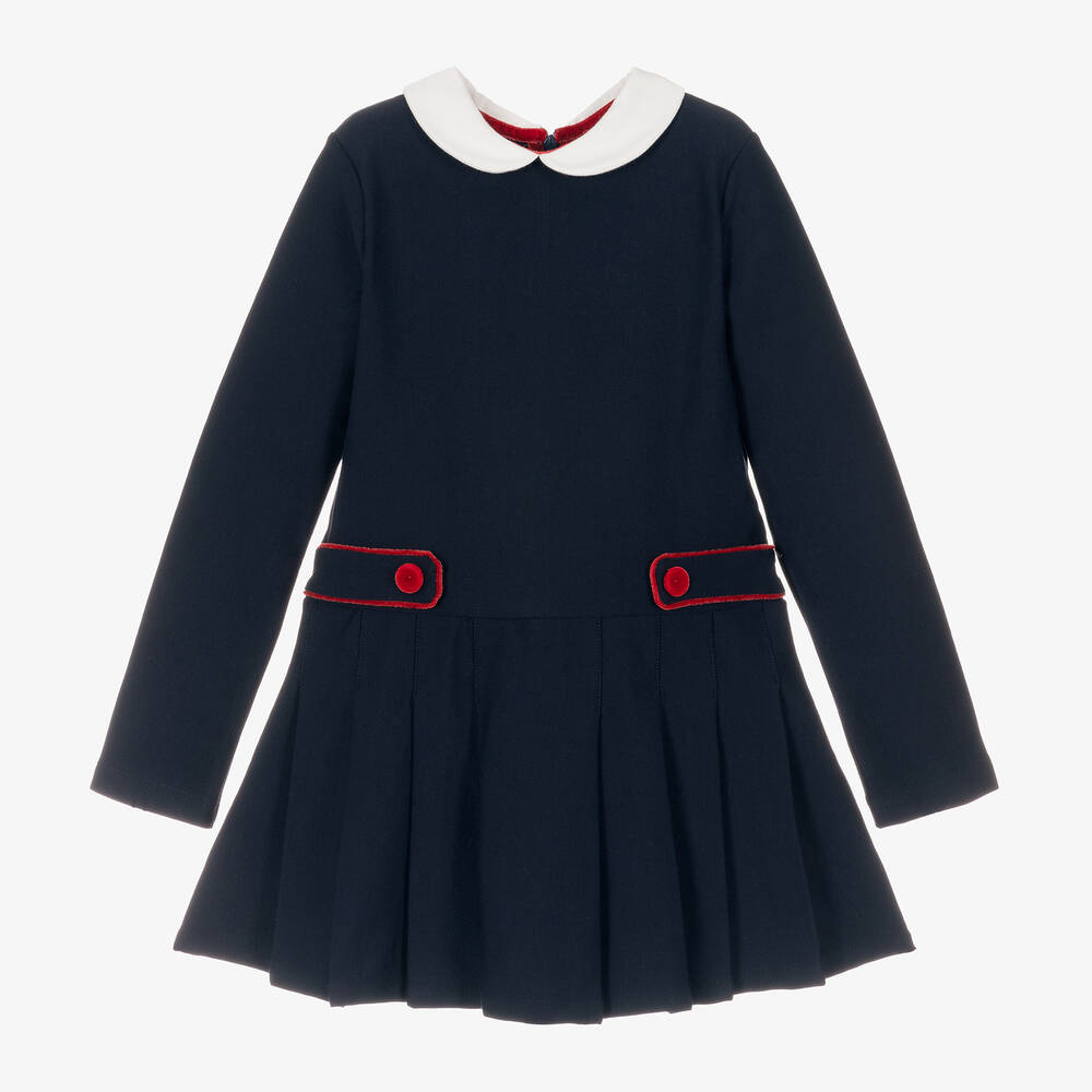 Dr. Kid - Girls Blue Pleated Dress | Childrensalon