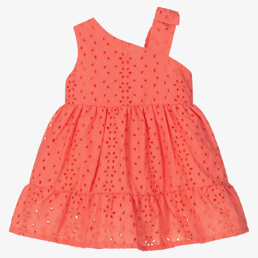 Dr Kid Babies' Girls Pink Broderie Anglaise Dress