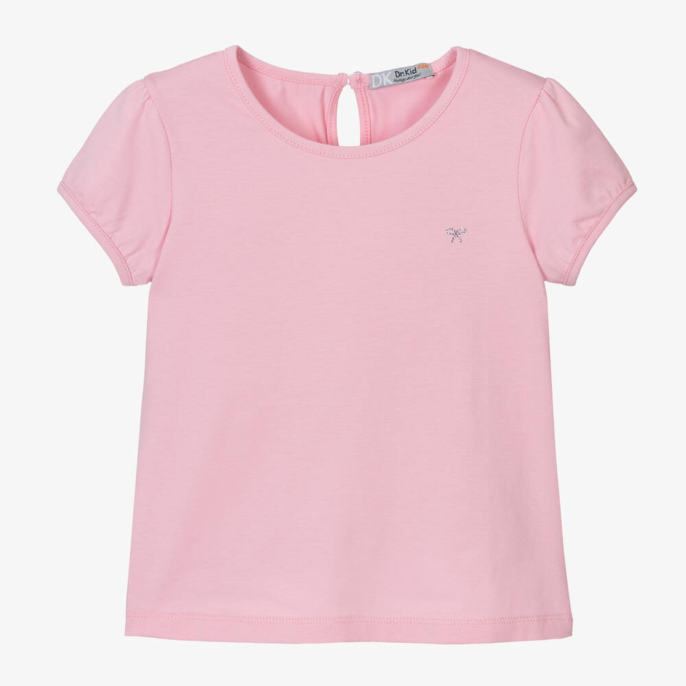 Dr. Kid - Girls Pink Cotton T-Shirt | Childrensalon