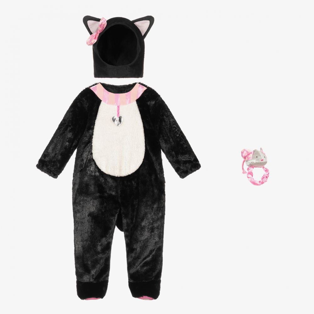 Dress Up by Design - زي قطة لون أسود وأبيض للمولودات | Childrensalon
