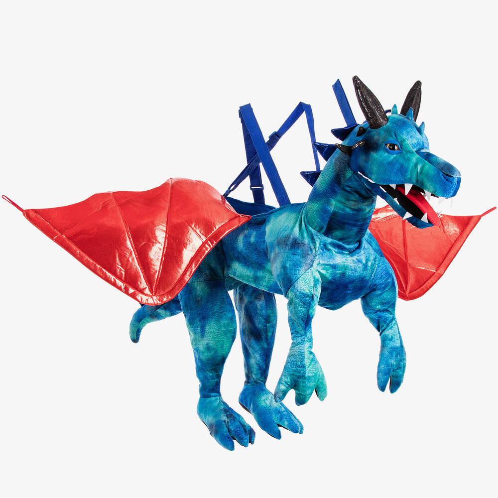 Dress Up by Design - Déguisement bleu et vert à ailes rouges Dragon | Childrensalon