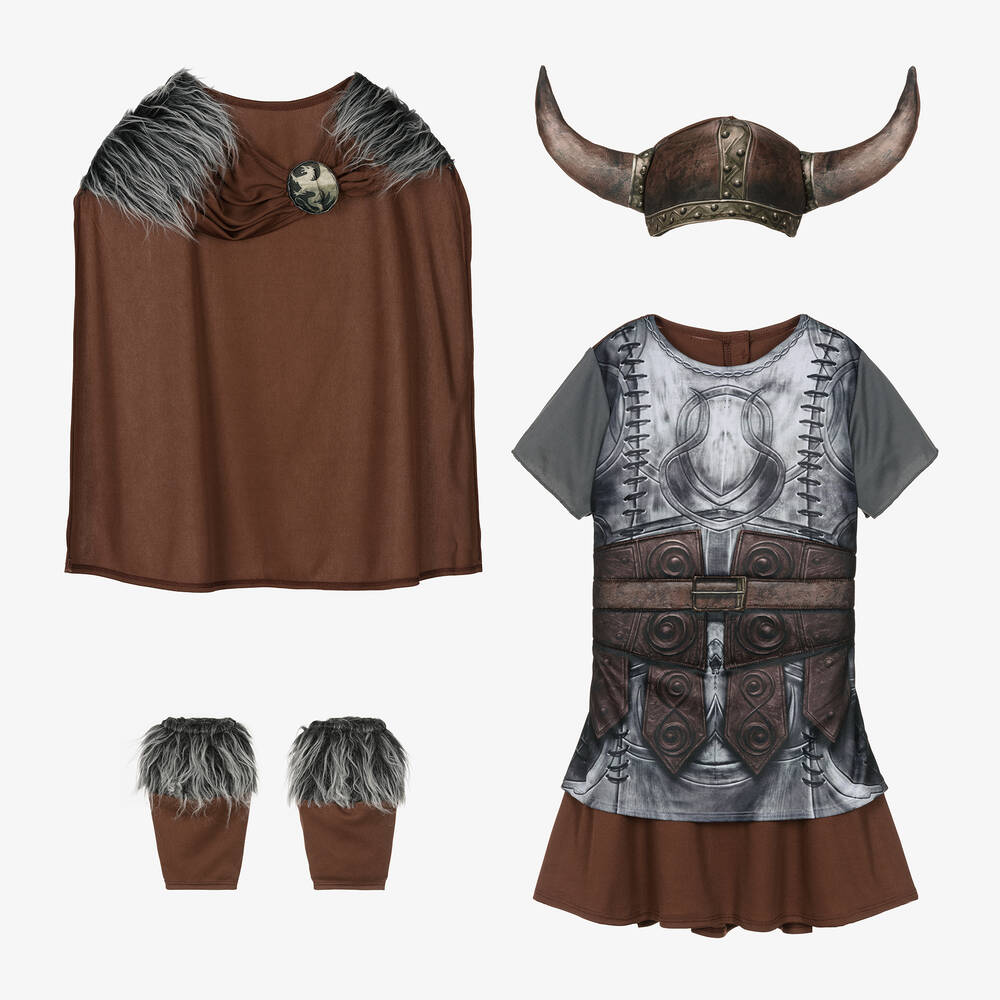 Shop Dress Up By Design Girls Viking Queen Dressing-up Costume In Brown