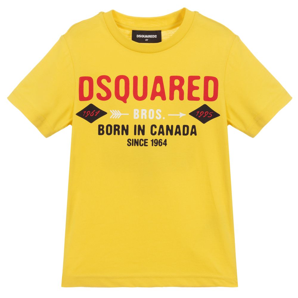 Dsquared2 Yellow Cotton Logo T-shirt