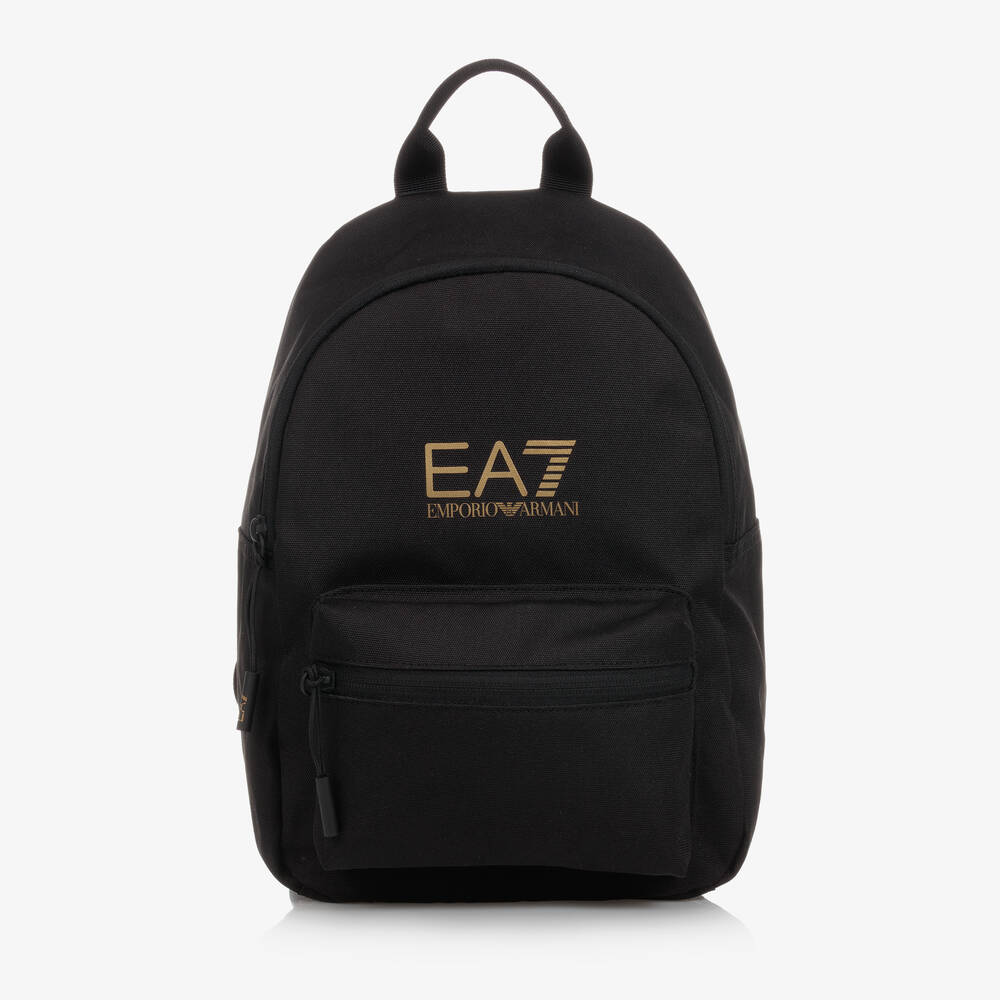 EA7 Emporio Armani - Black Canvas Backpack (33cm) | Childrensalon