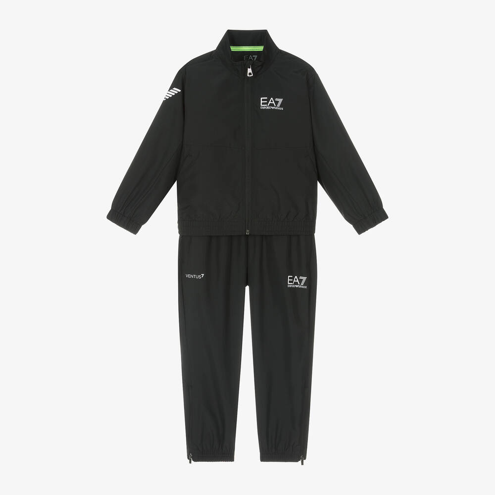EA7 Emporio Armani - بدلة رياضية لون أسود للأولاد | Childrensalon