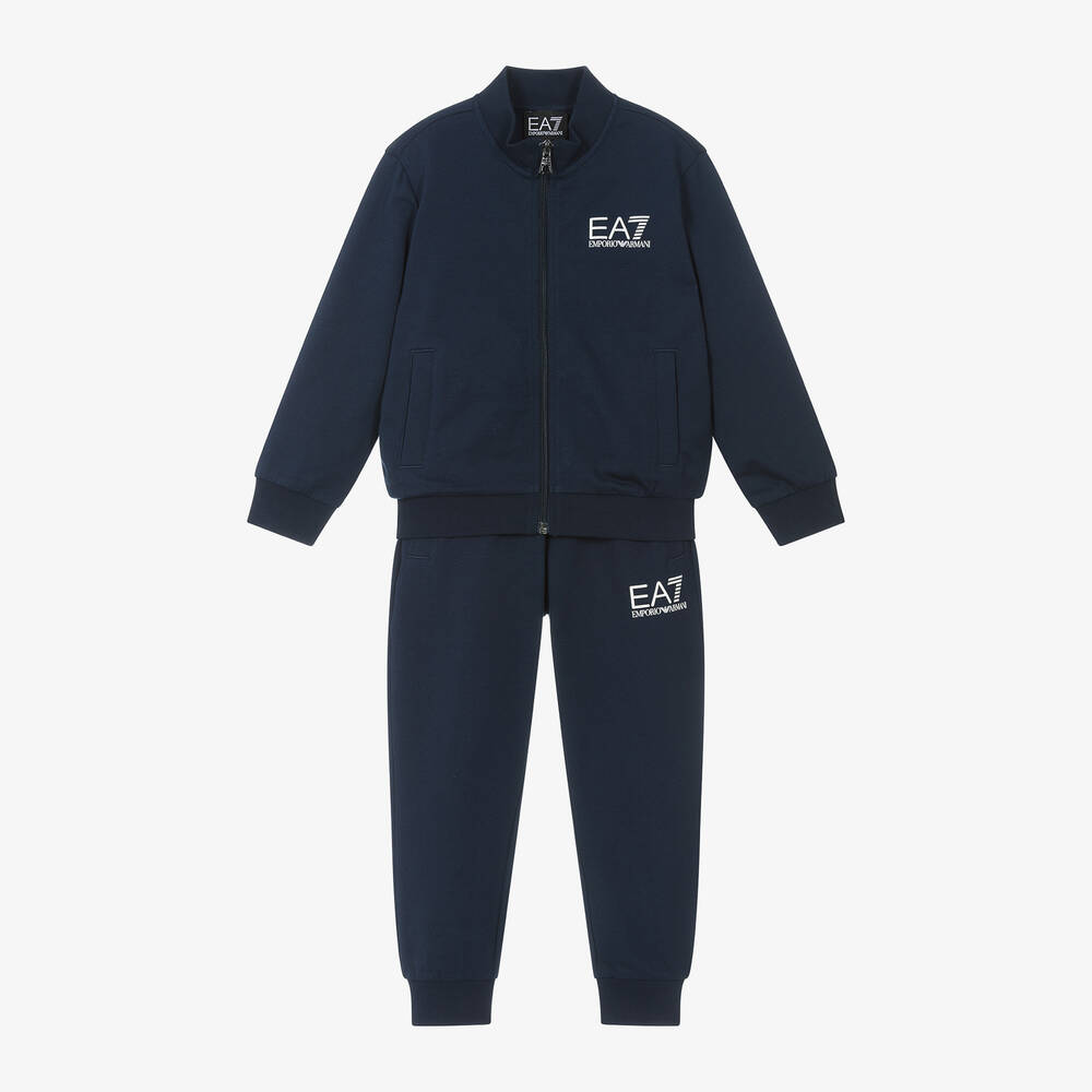 EA7 Emporio Armani - بدلة رياضية قطن لون كحلي للأولاد | Childrensalon