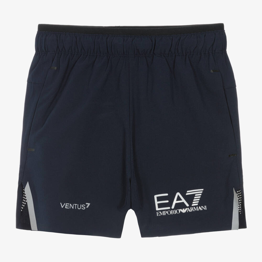 EA7 Emporio Armani - Boys Navy Blue VENTUS7 Sports Shorts | Childrensalon