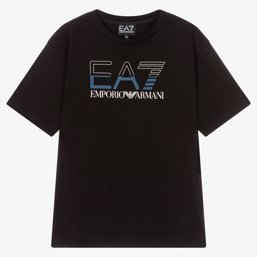 Ea7 Emporio Armani Teen Boys Black Logo T-shirt