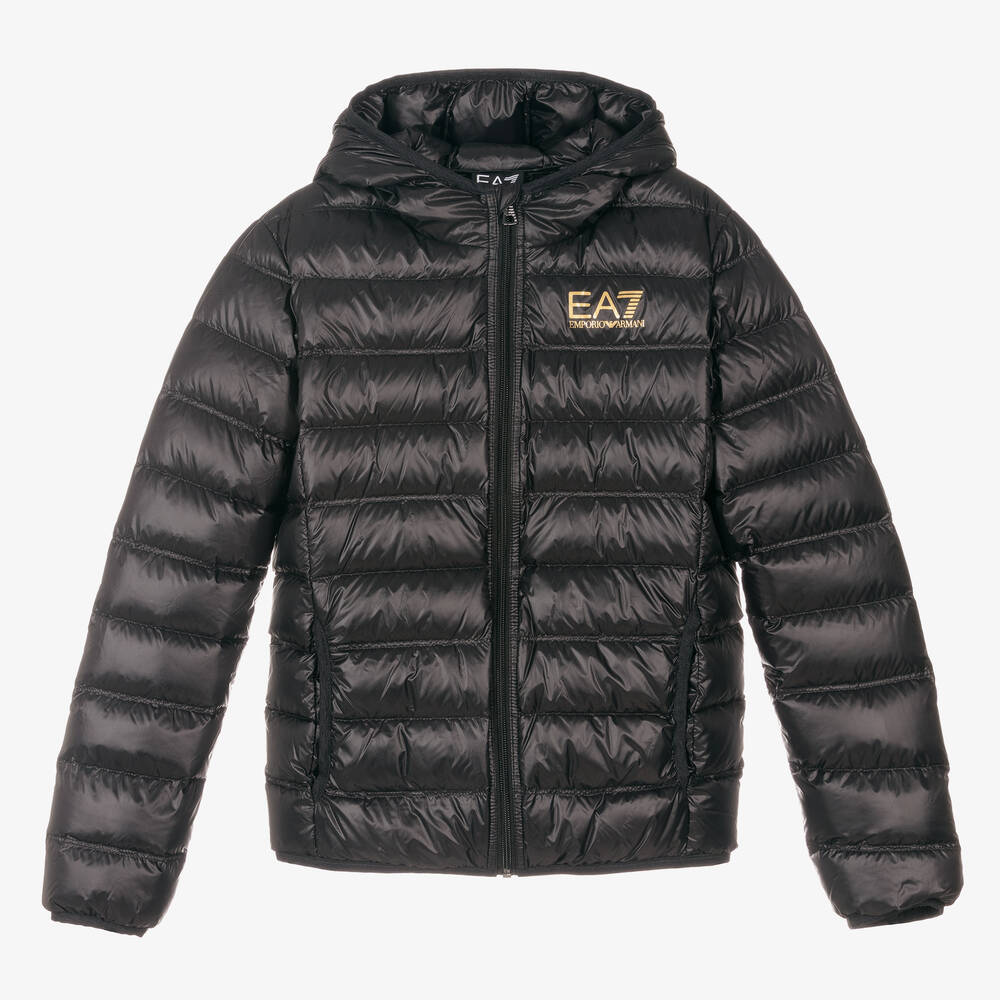 EA7 Emporio Armani - Teen Boys Black Packable Puffer Jacket | Childrensalon