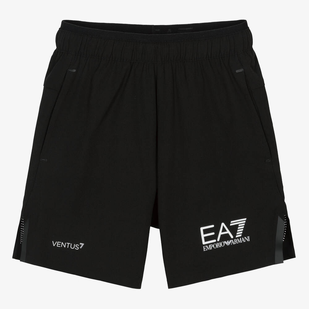 EA7 Emporio Armani - Teen Boys Black VENTUS7 Sports Shorts | Childrensalon