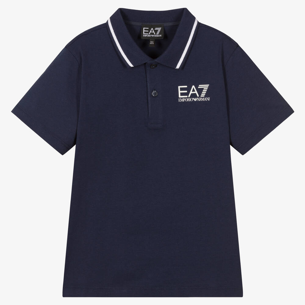 Ea7 Emporio Armani Teen Boys Navy Blue Polo Shirt