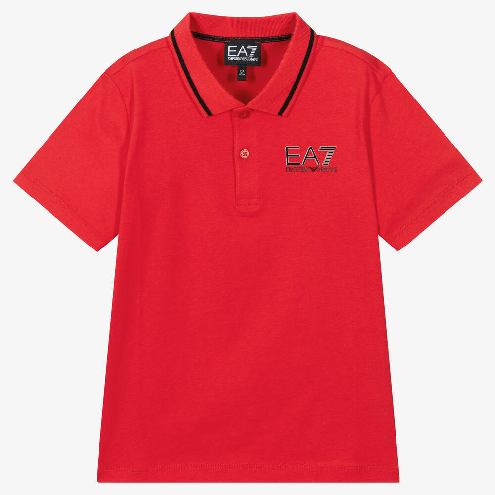 Ea7 Armani Teen Boys Red Cotton Polo Shirt ModeSens