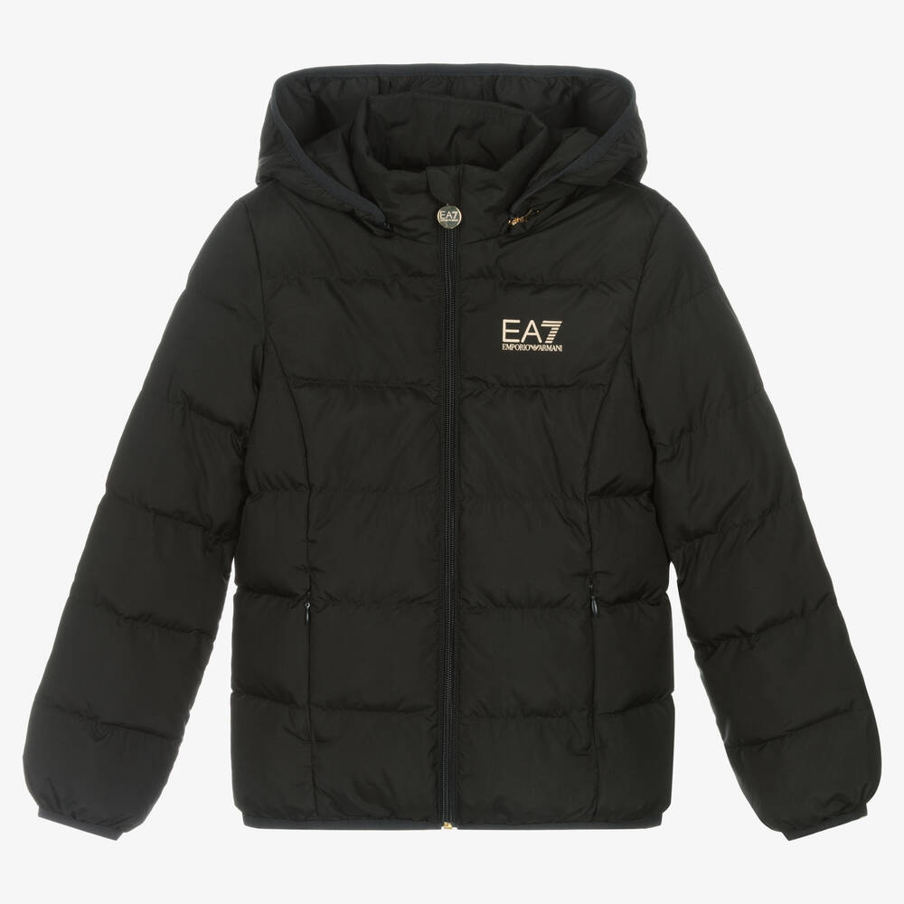 Ea7 Emporio Armani Teen Girls Black Padded Jacket