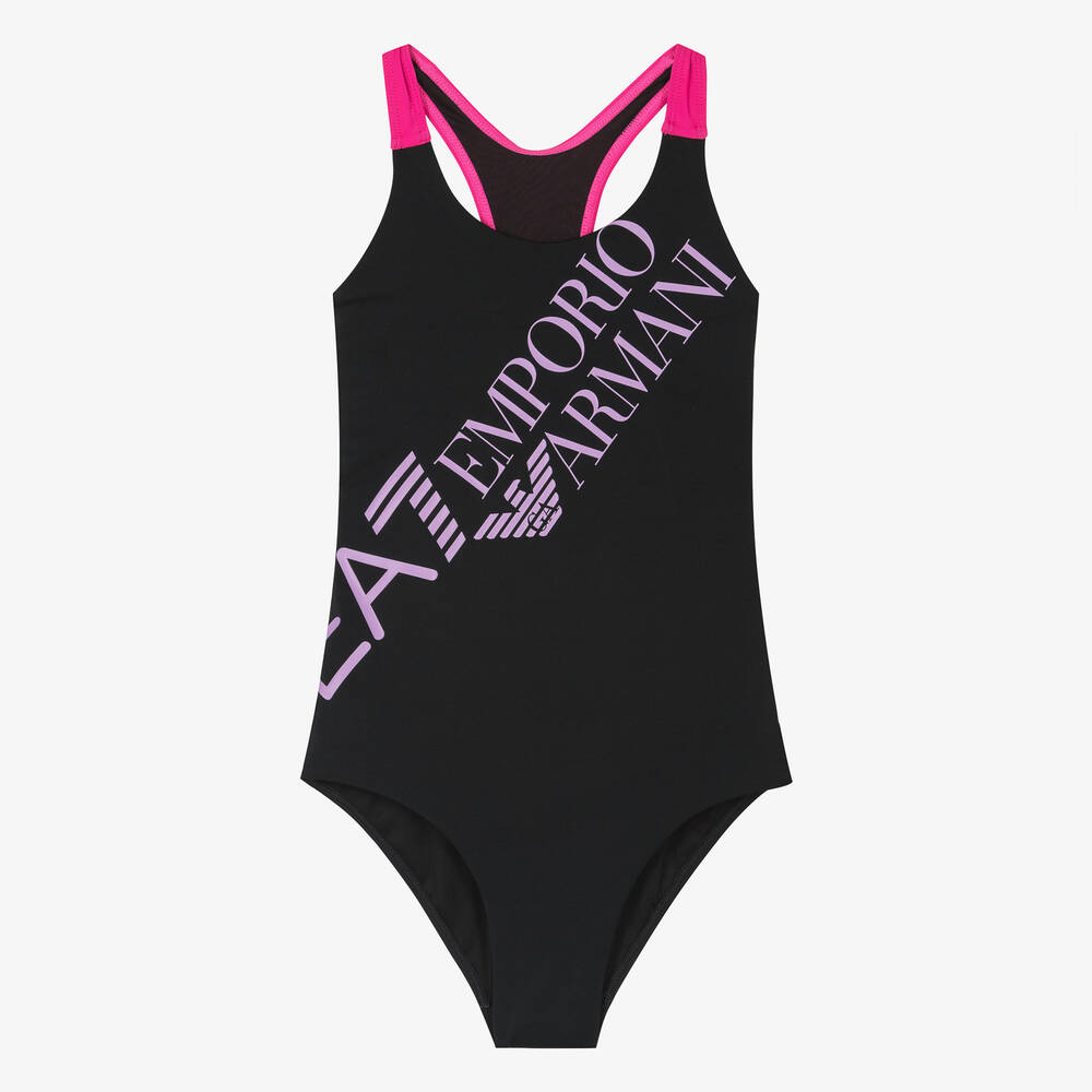 Shop Ea7 Emporio Armani Teen Girls Black Swimsuit