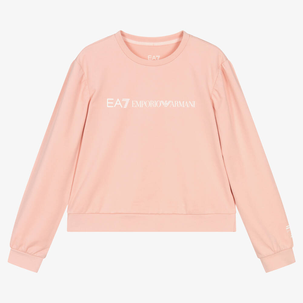 Ea7 Emporio Armani Teen Girls Pink Cotton  Sweatshirt