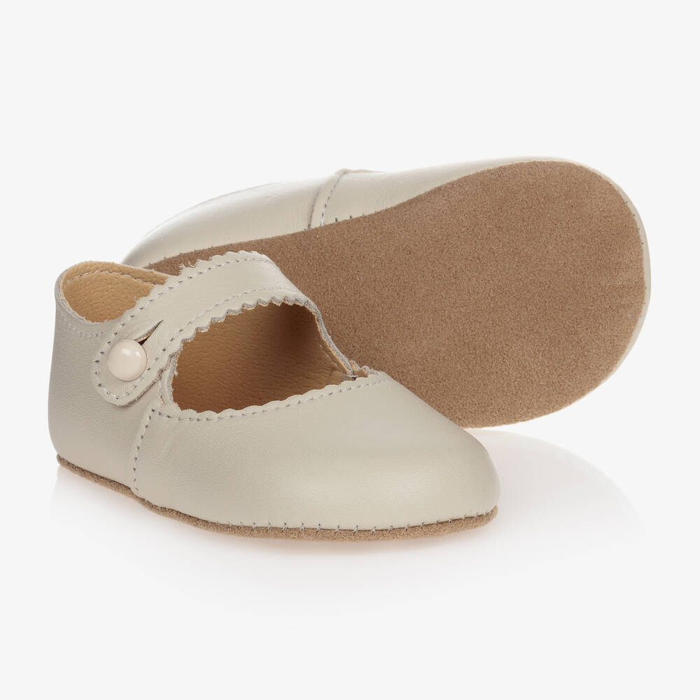 Early Days - Chaussures pré-marche ivoire en cuir bébé fille | Childrensalon