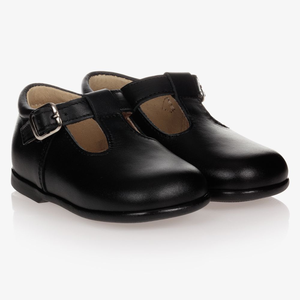 Early Days - Black Leather Shoes | Childrensalon
