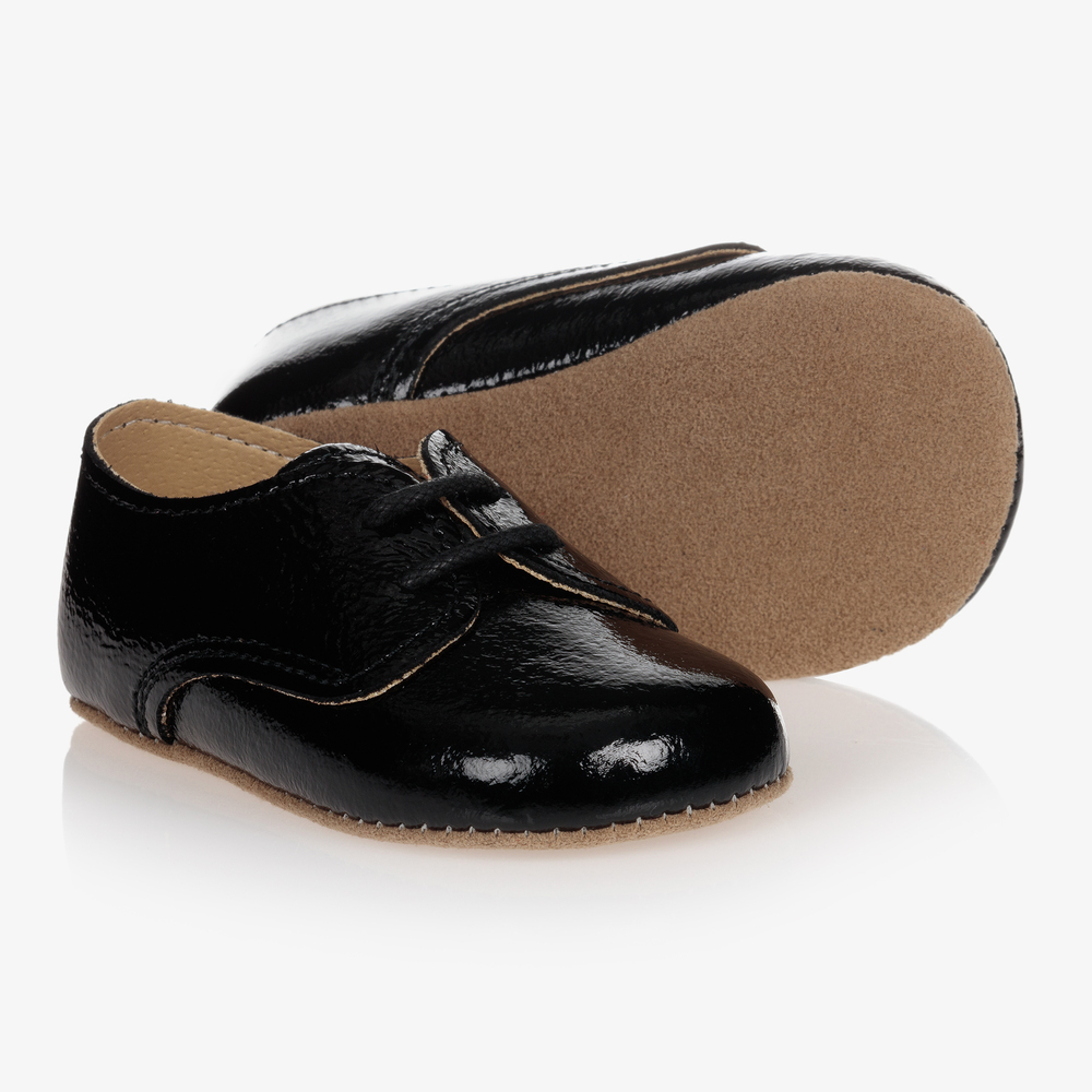 Early Days - Black Patent Pre-Walker Shoes | Childrensalon