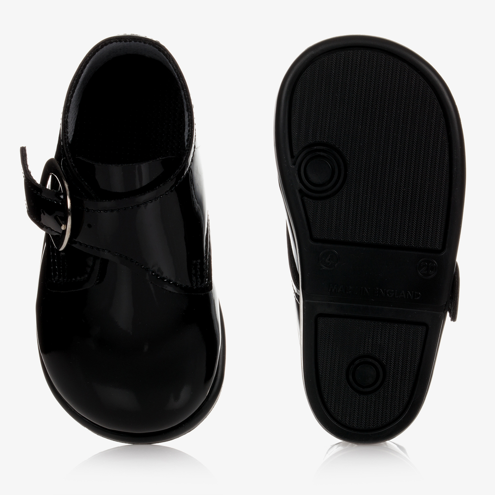 Schoenen Jongensschoenen Loafers & Instappers Black Leather Page Boy Veterschoenen voor peuters en First-Walker voor bruiloften feesten en speciale gelegenheden 