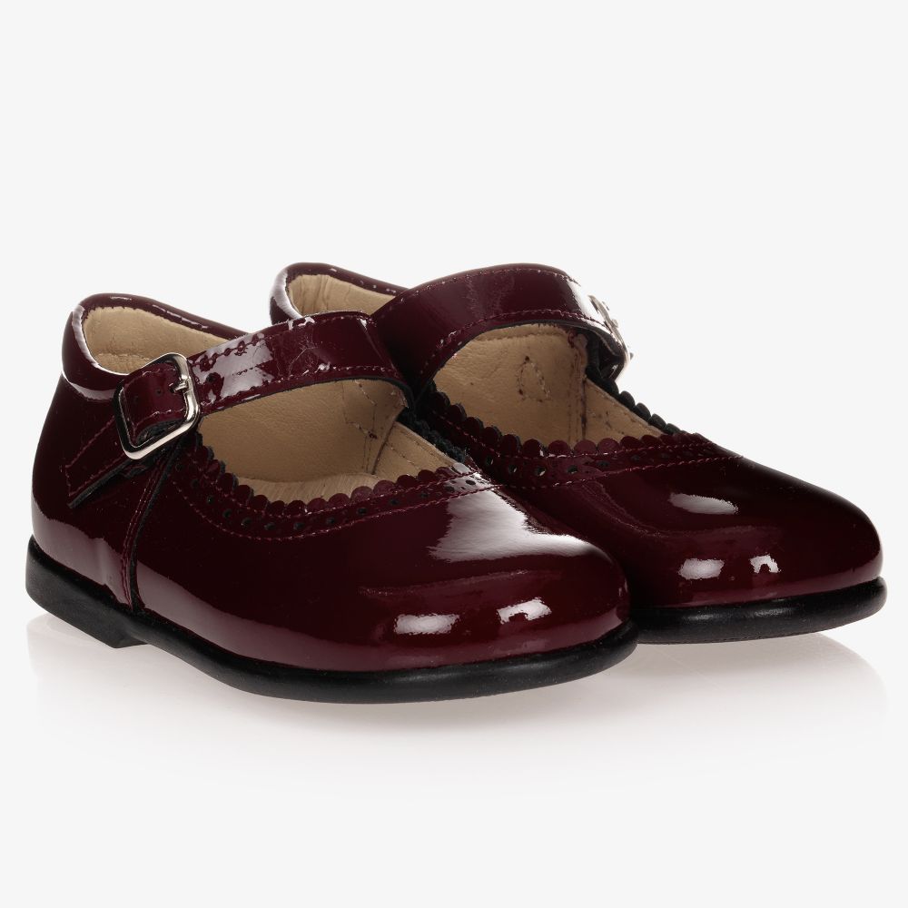 Early Days - Girls Burgundy Leather Shoes | Childrensalon