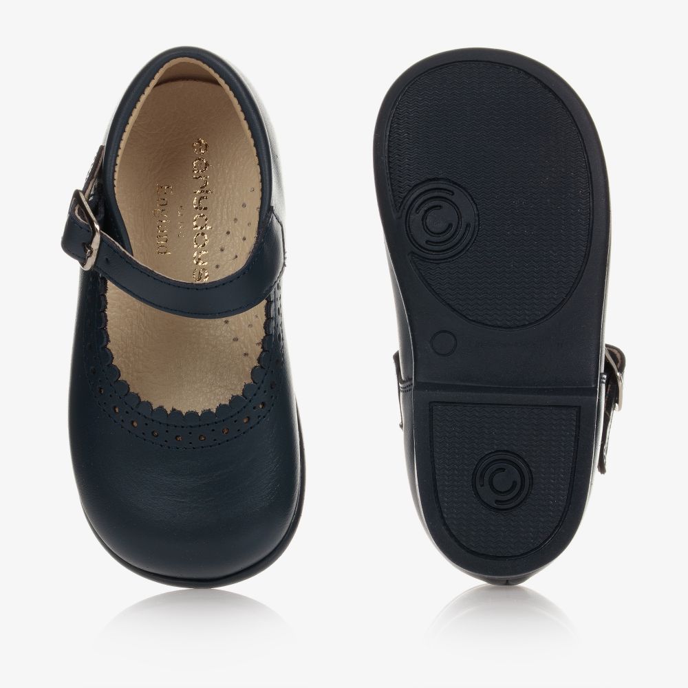 Early Days - Girls Navy Blue Leather Shoes | Childrensalon