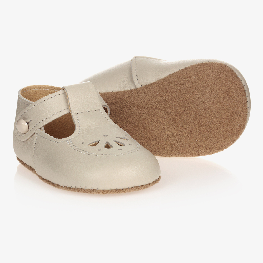 Early Days - Ivory Leather Pre-Walker Shoes | Childrensalon