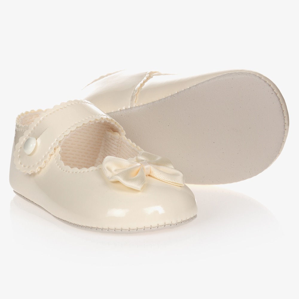 BABY GIRLS SHOES WITH BOW FIRST WALKERS BAYPODS MADE IN UK 