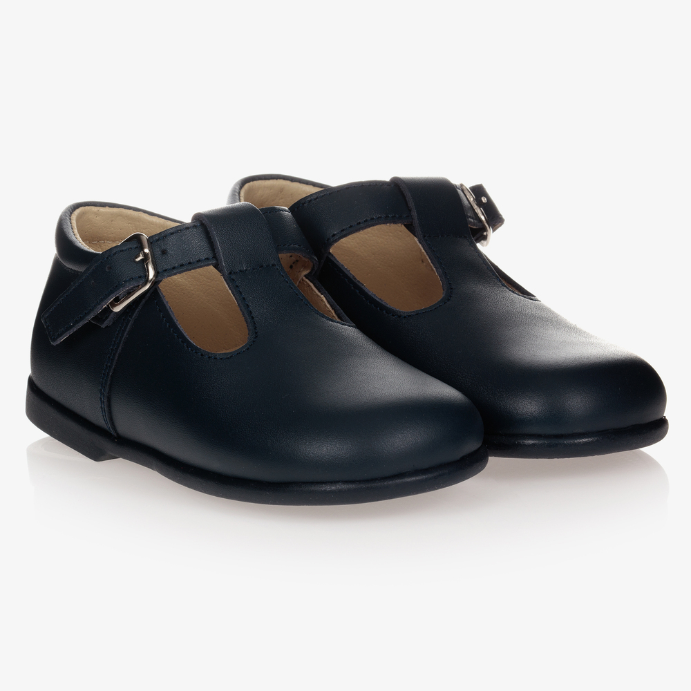 Early Days - Navy Blue Leather Shoes | Childrensalon
